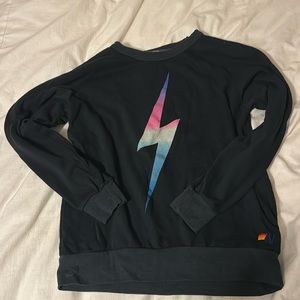 Aviator Nation lightning bolt crew neck
